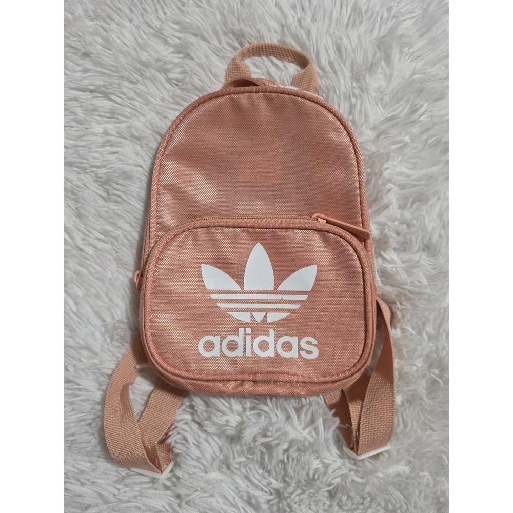 Adidas Small Pink Bookbag, Purse, With Pockets And Key‎ Holder